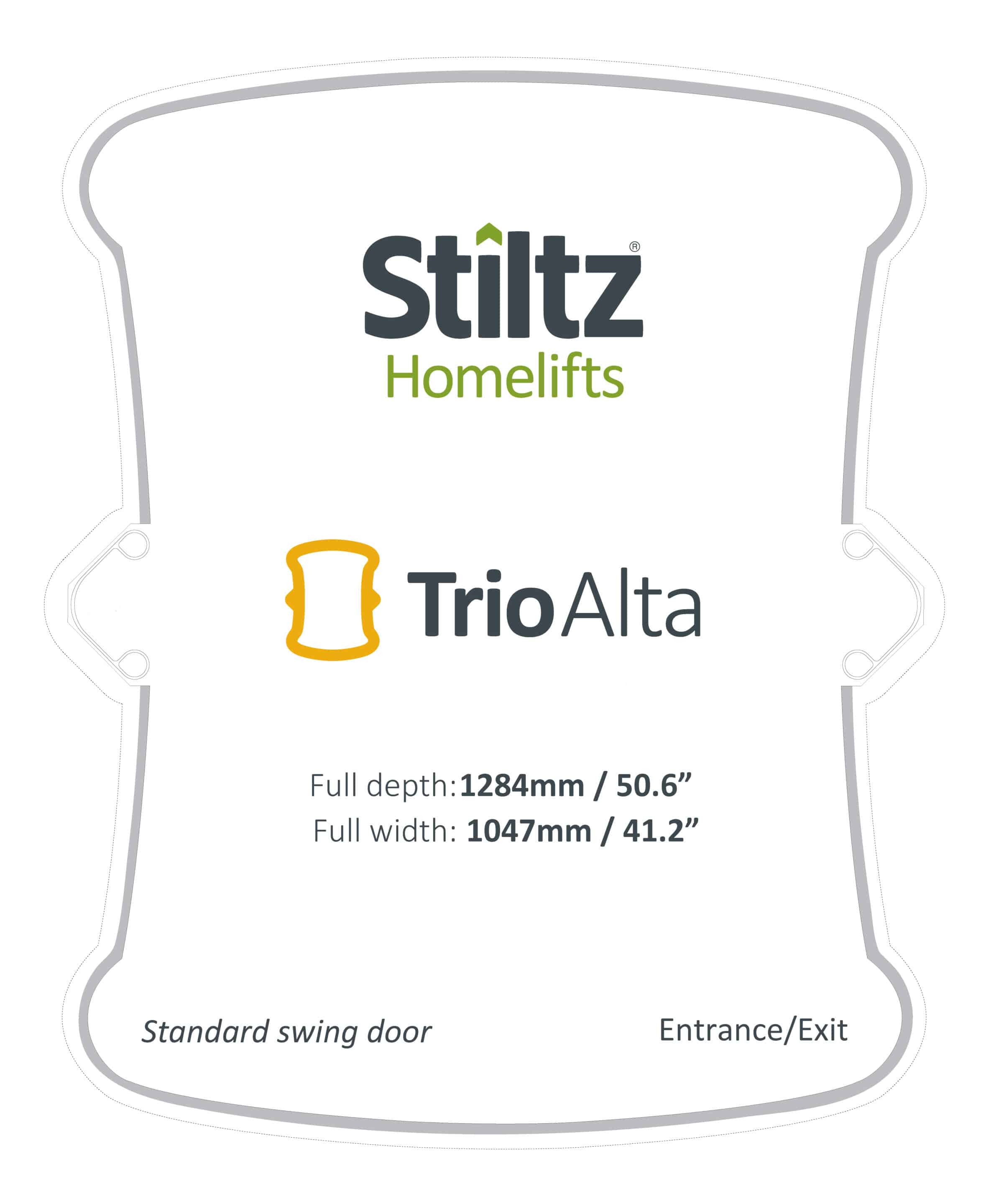 Stiltz Trio+ Homelift footprint